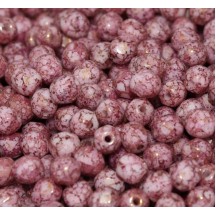 Margele Cehesti Fire-Polish 4mm 15496/03000 Chalk White Teracota Purple
