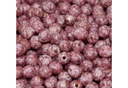 Margele Cehesti Fire-Polish 4mm 15496/03000 Chalk White Teracota Purple Margele Cehesti Fire-Polish 4mm 15496/03000 Chalk White Teracota Purple
