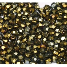 Margele Cehesti Fire-Polish 4mm 23980/21415 Jet Brown Iris