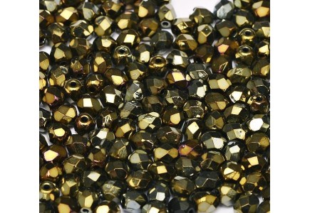 Margele Cehesti Fire-Polish 4mm 23980/21415 Jet Brown Iris