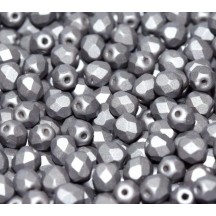 Margele Cehesti Fire-Polish 6mm 29403/02010 Alabaster Metallic Steel