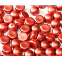 2-hole Cabochon 6 mm 25010 Alabaster Pastel Dark Coral