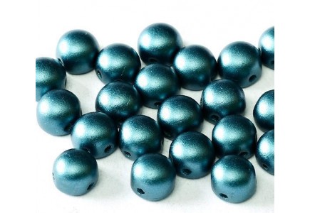 2-hole Cabochon 6 mm 25033 Alabaster Pastel Petrol