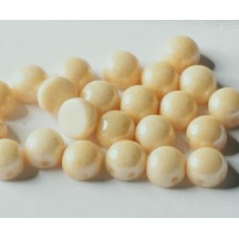 2-hole Cabochon 6 mm 00030/14413 Chalk White Champagne Luster	