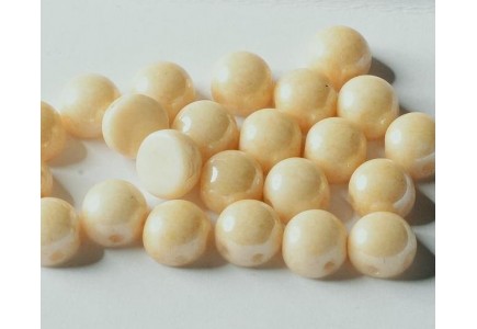 2-hole Cabochon 6 mm 00030/14413 Chalk White Champagne Luster	