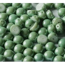 2-hole Cabochon 6 mm 14459/03000 Chalk White Teal Luster