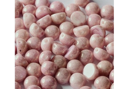 2-hole Cabochon 6 mm 14494/03000 Chalk White Lila Luster