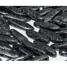 Margele Daggers cu doua gauri 14400E/23980 Jet Etched Hematite Margele Daggers cu doua gauri 14400E/23980 Jet Etched Hematite