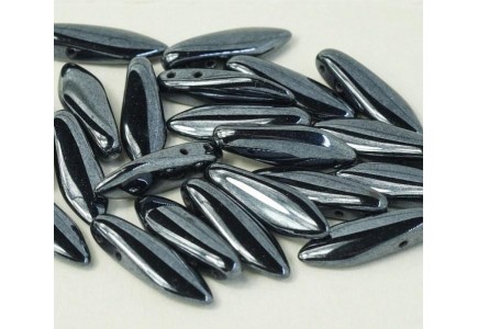 Margele Daggers cu doua gauri 14400/23980 Jet Hematite