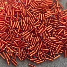 Miyuki Bugle 6mm 0010 FlameRed Silver Lined Miyuki Bugle 6mm 0010 FlameRed Silver Lined