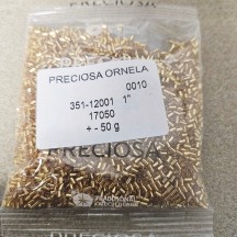 50gr Preciosa Bugle 12000/17050 3mm Silver Lined Yellow