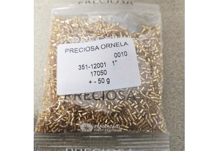 50gr Preciosa Bugle 12000/17050 3mm Silver Lined Yellow