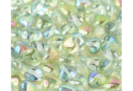 Margele Inima 6mm 98539/00030 Crystal Green Rainbow