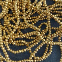 Rondele Sticla 3x2mm Golden Plated