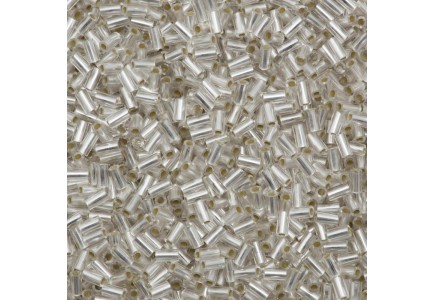 Toho bugle 3mm 0021F Silver Lined Frosted Crystal