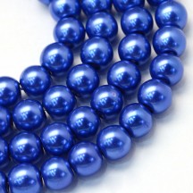 Perle sticla 10mm royal blue