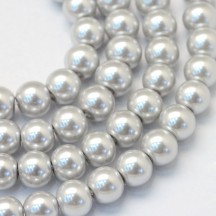 Perle sticla 12mm light grey