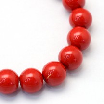 Perle sticla 10mm red