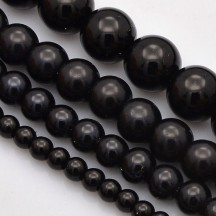 Set perle sticla 4/6/8/10/12mm black