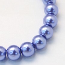 Perle sticla 10mm slate blue