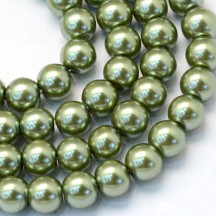 Perle sticla 10mm olive drab