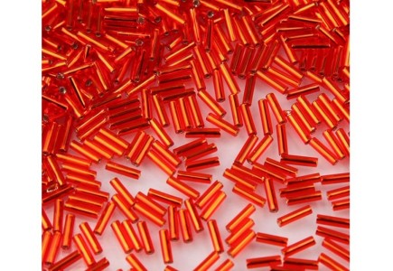 Miyuki Bugle 6mm 0008 Silver Lined Orange