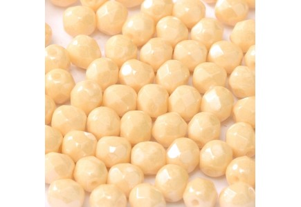 Margele Cehesti Fire-Polish 4mm 03000/14413 Chalk White Champagne Luster 