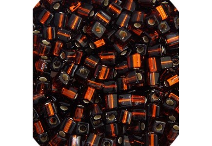 Miyuki Cube 4mm Dark Topaz Silver Lined 0005 Miyuki Cube 4mm Dark Topaz Silver Lined 0005