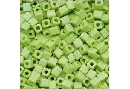 Miyuki Cube 3mm Opaque Chartreuse Matted AB 0416FR