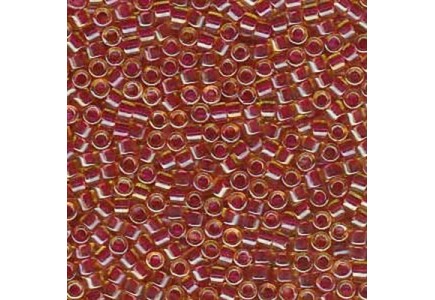Delica 11/0 DB0282 Lined Amber Vermilion Delica 11/0 DB0282 Lined Amber Vermilion