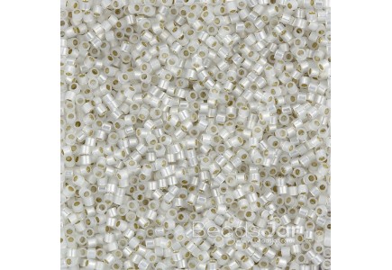 Delica 11/0 DB0221 Gilt Lined White Opal 