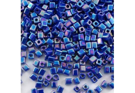 Miyuki Cube 4mm Opaque Cobalt AB 0414R
