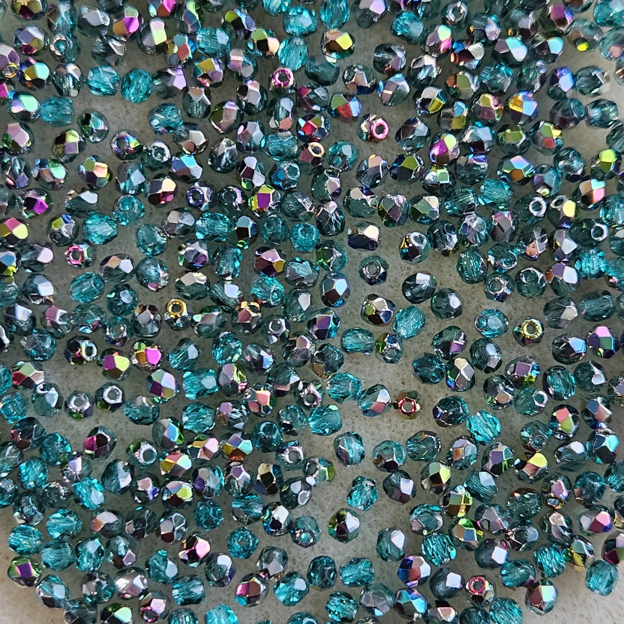 Margele Cehesti Fire-Polish 3mm V60210 Teal Vitrail — Imaginea 1