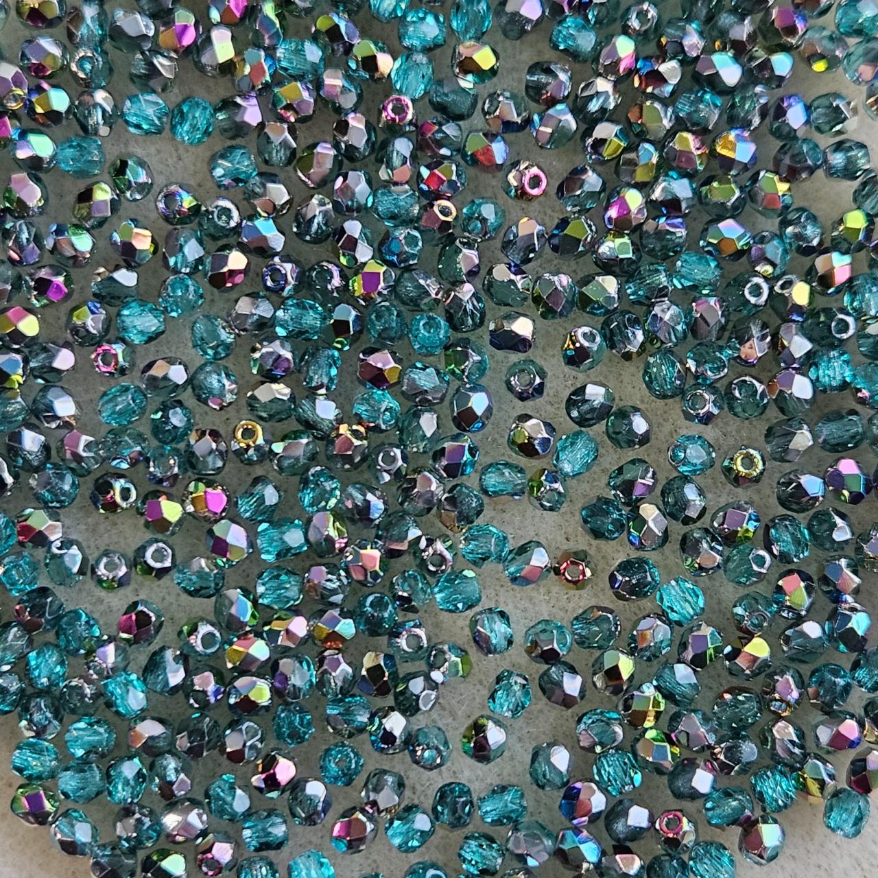 Margele Cehesti Fire-Polish 3mm V60210 Teal Vitrail