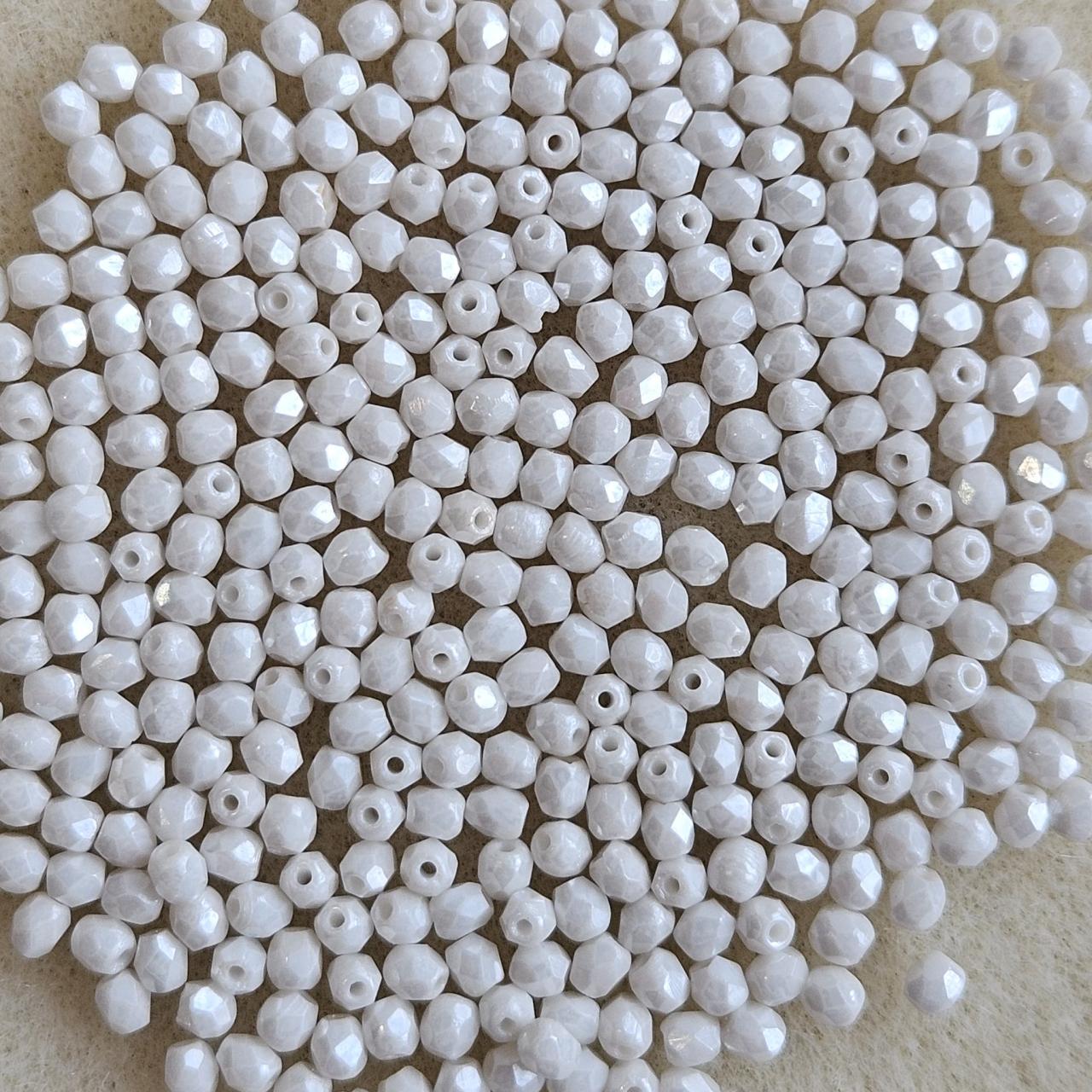 Margele Cehesti Fire-Polish 3 mm L02010 Luster Alabaster