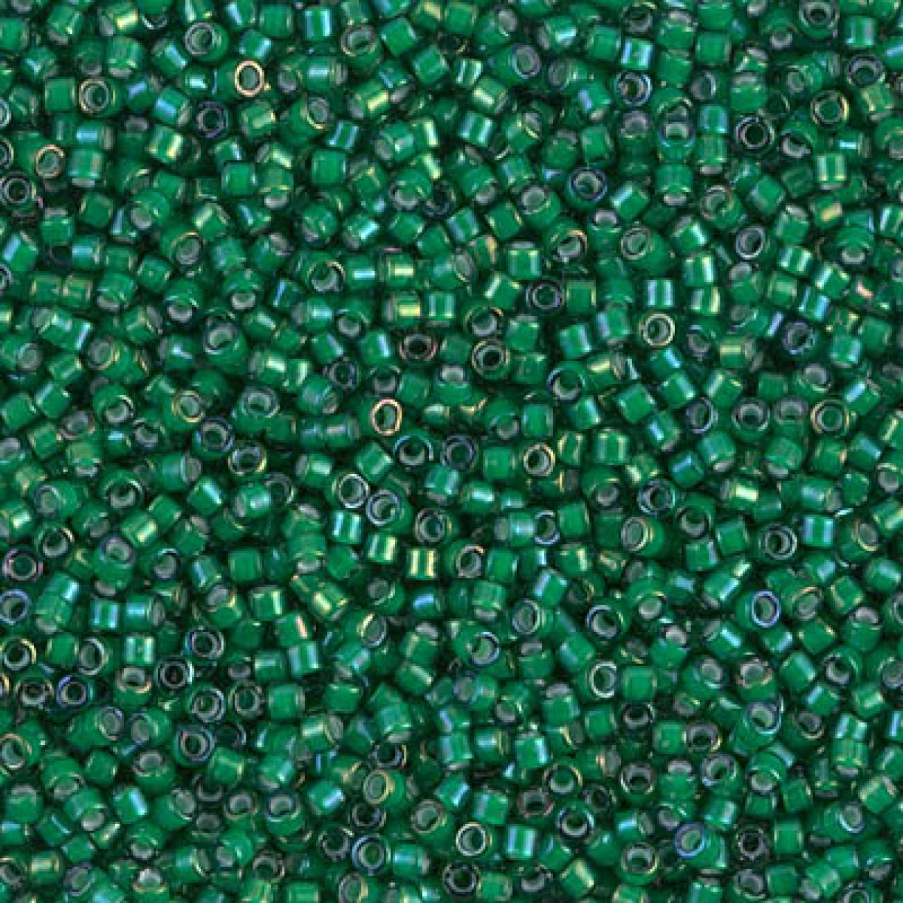 Delica 11/0 DB1788 White Lined Emerald AB