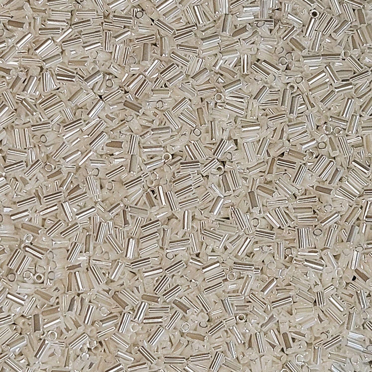 Miyuki Bugle 3mm 0420 White Pearl Ceylon — Imaginea 2