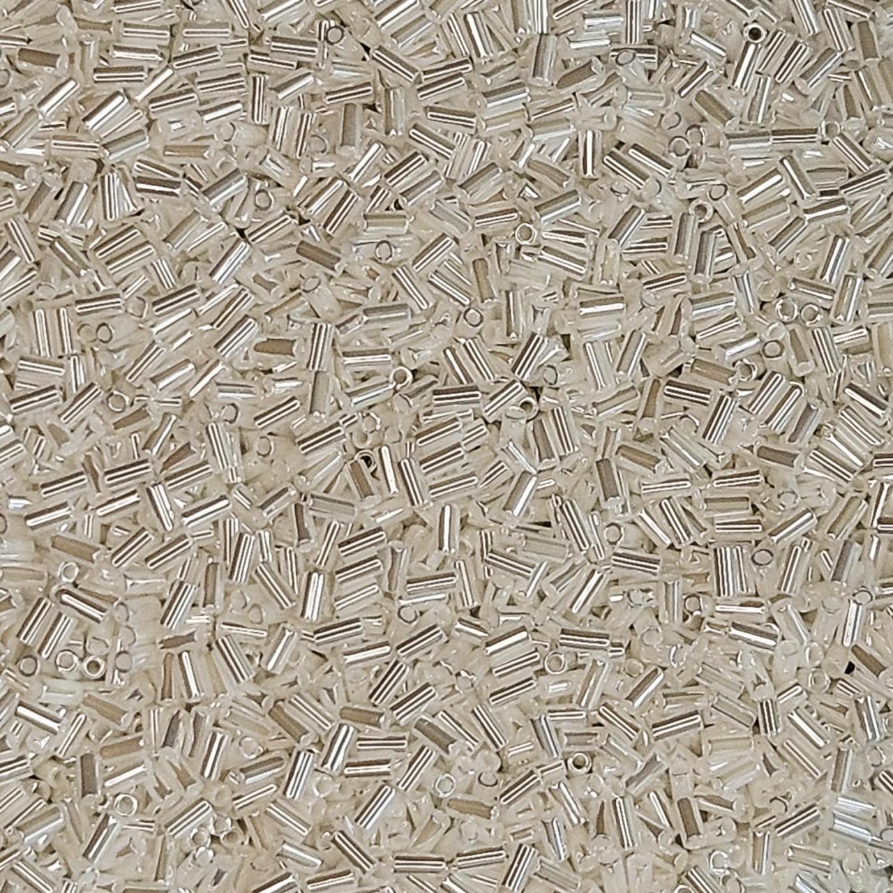 Miyuki Bugle 3mm 0420 White Pearl Ceylon — Imaginea 2