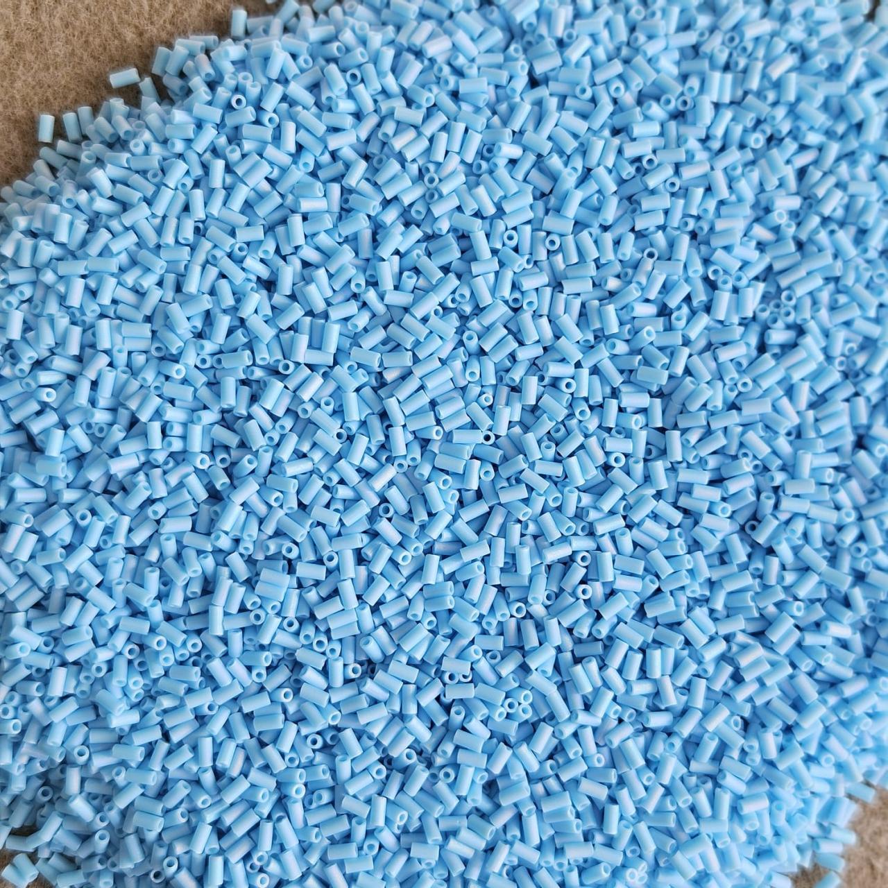 Miyuki Bugle 3mm 0413FR Op. Turquoise Blue Matted