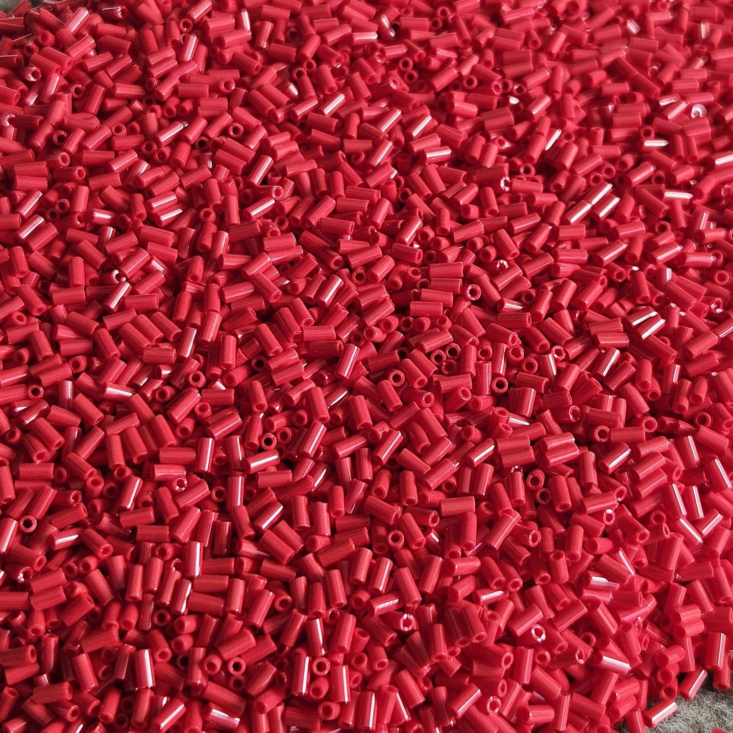 Miyuki bugle 3mm 0408 Opaque Dk Red — Imaginea 2