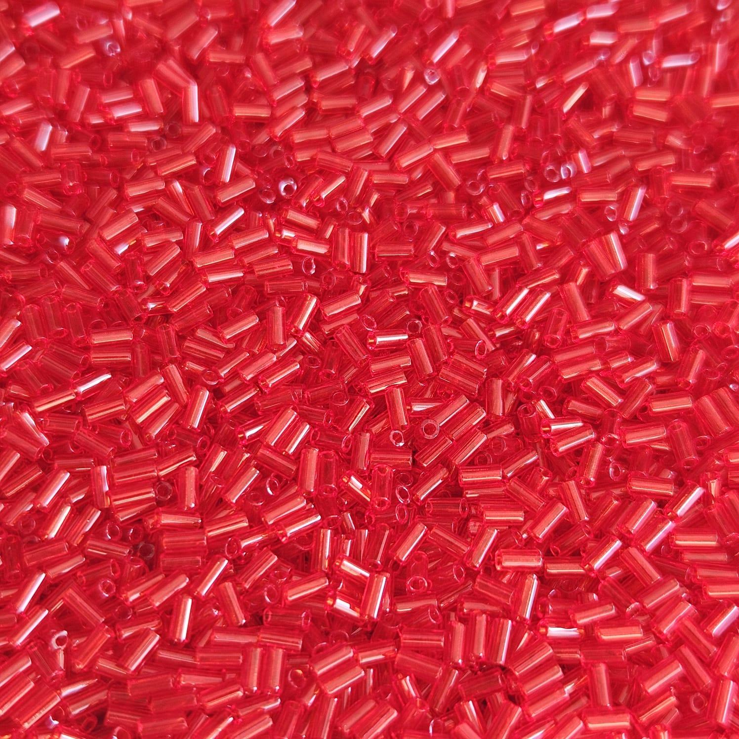 Miyuki Bugle 3mm 0140 Transparent Light Red — Imaginea 1