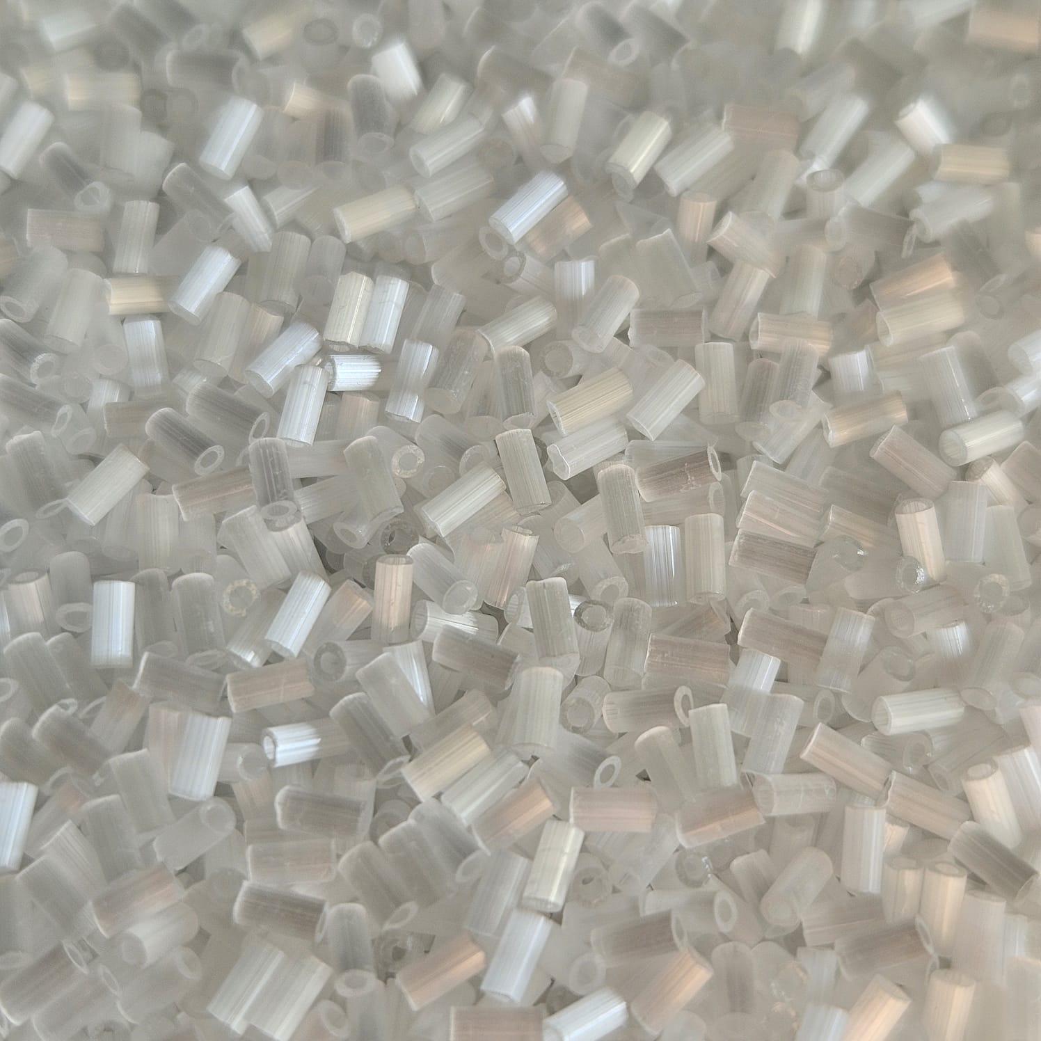 Miyuki Bugle 3mm 0037 Crystal Silk Satin — Imaginea 1