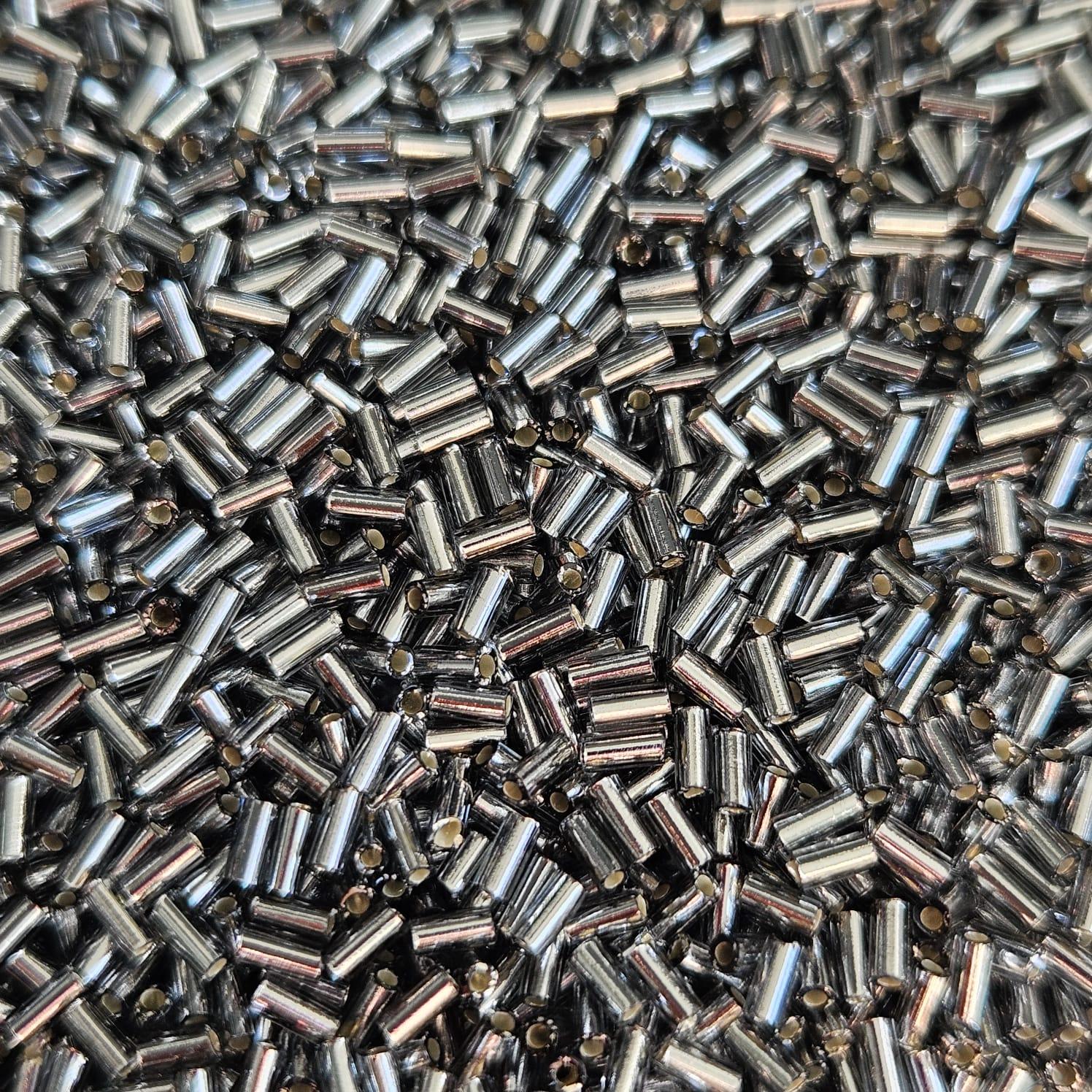 Miyuki Bugle 3mm 0021 Silver Lined Gray — Imaginea 1