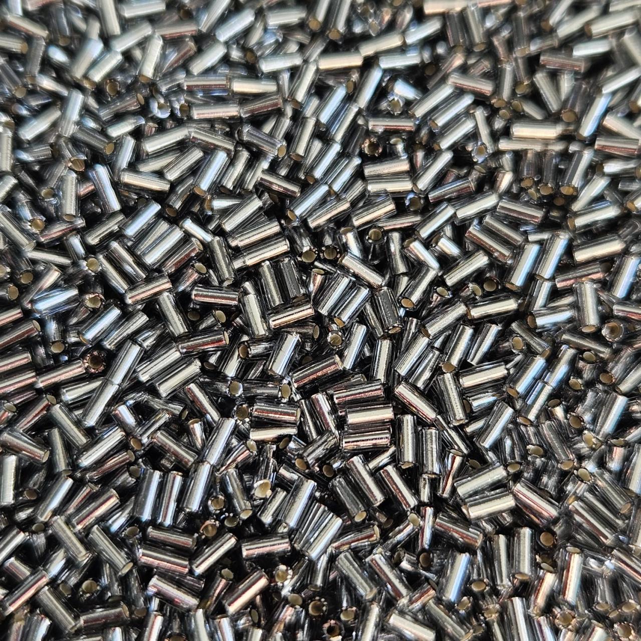 Miyuki Bugle 3mm 0021 Silver Lined Gray