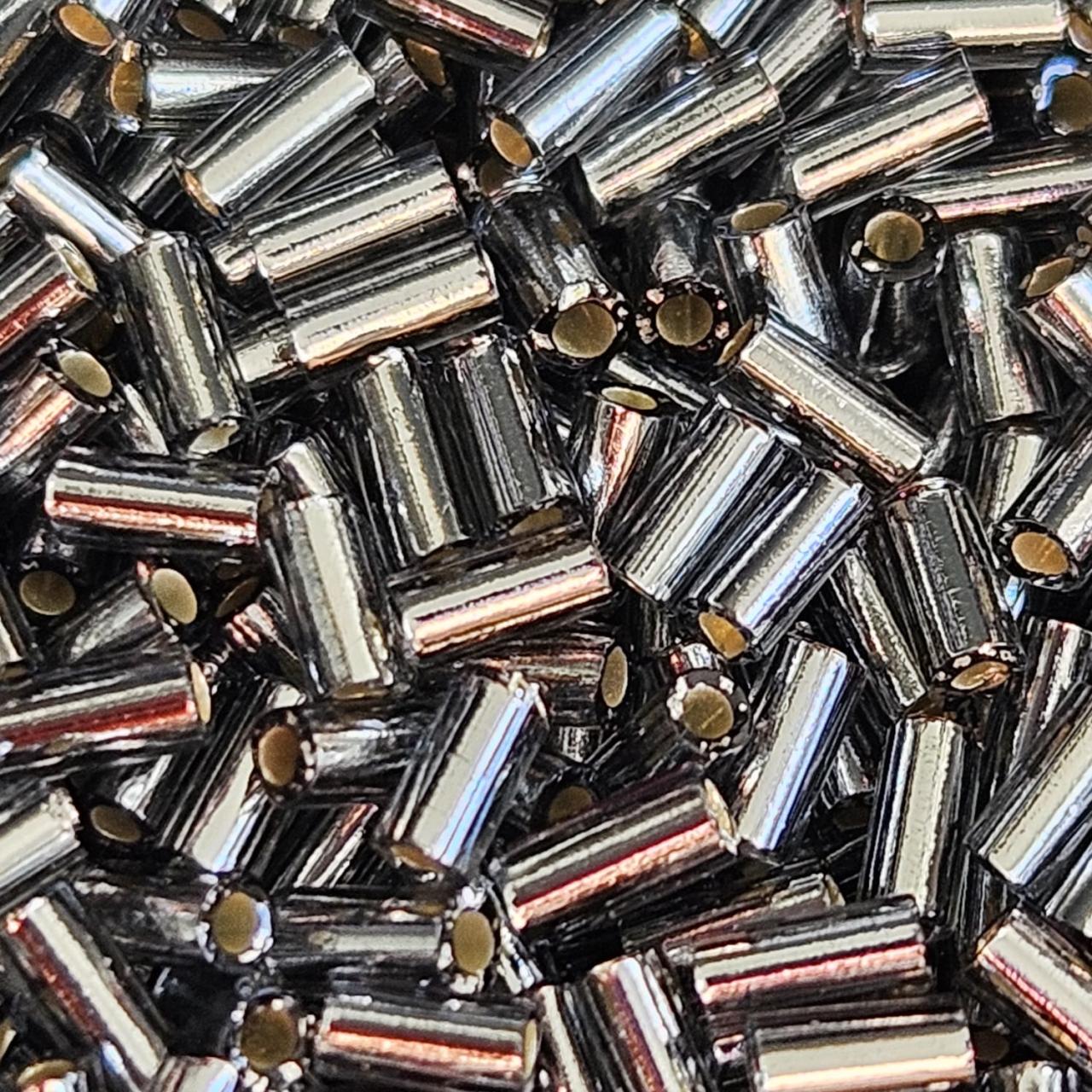 Miyuki Bugle 3mm 0021 Silver Lined Gray — Imaginea 2