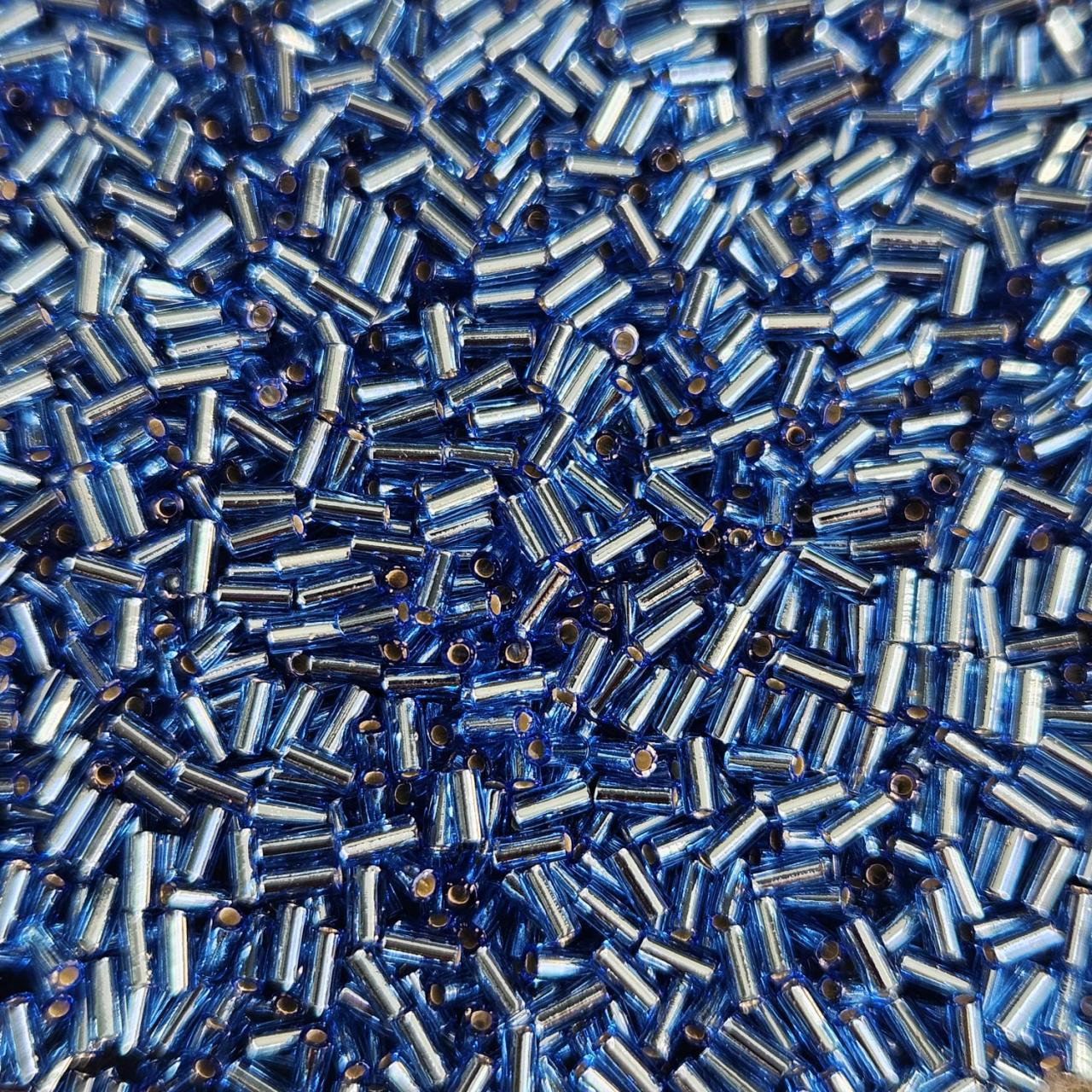 Miyuki Bugle 3mm 0019 Silver Lined Sapphire — Imaginea 2