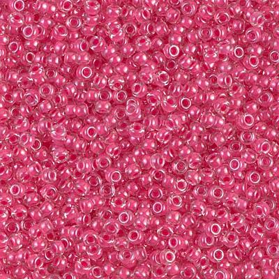 Margele de nisip Miyuki 15/0 0208 Carnation Pink Lined Crystal — Imaginea 1