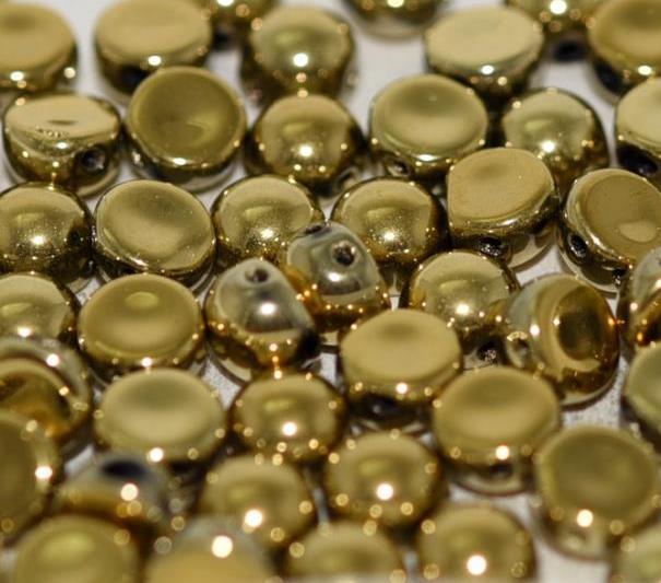 2-hole Cabochon 6 mm 26440/00030 Crystal Amber Full — Imaginea 1