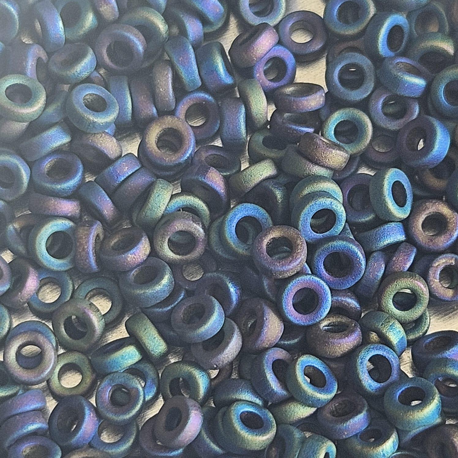 Miyuki Spacer 3x1,3mm 0401FR Black Matted AB — Imaginea 1