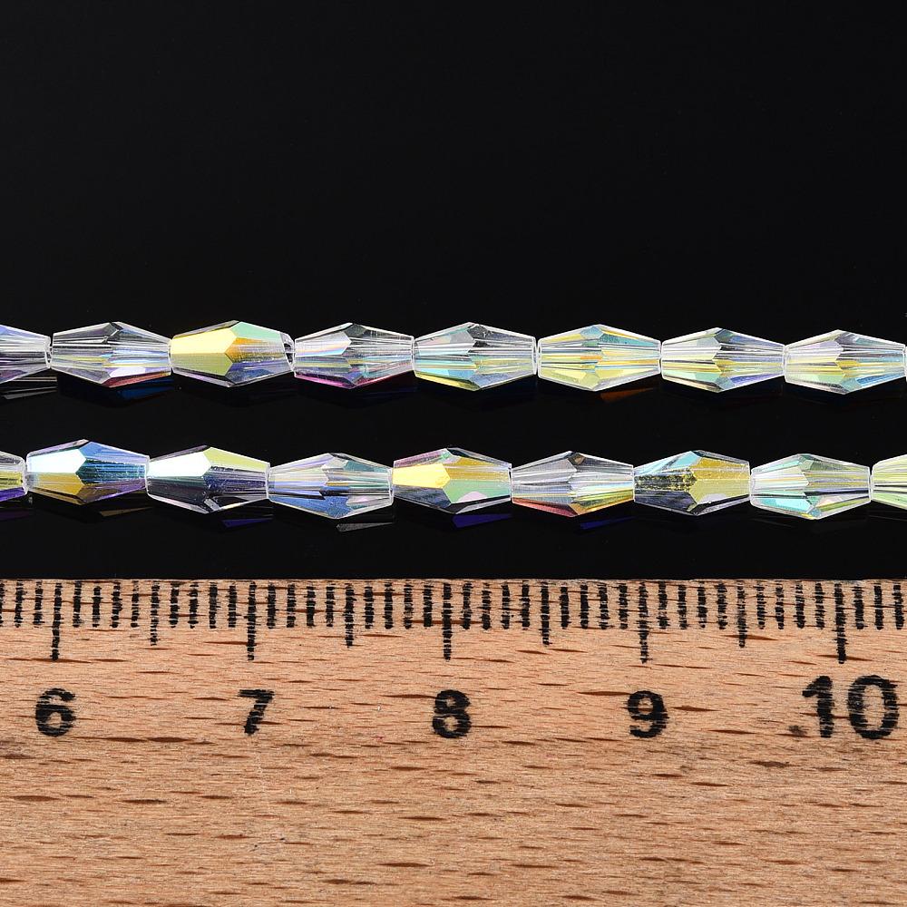 Biconice Sticla 6x3mm Clear AB — Imaginea 2